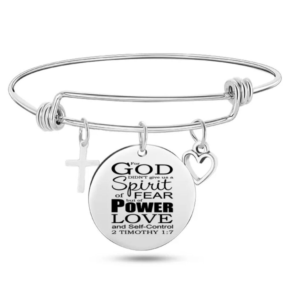 BibleโScripture Charm Bracelet 2 Tim 1:7